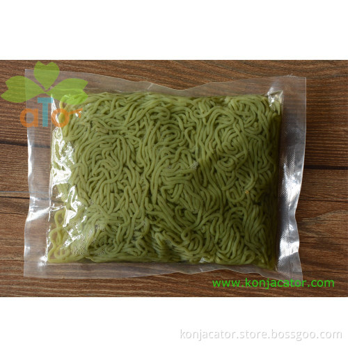 Low calorie konnyaku powder shirataki konjak pasta with spinach